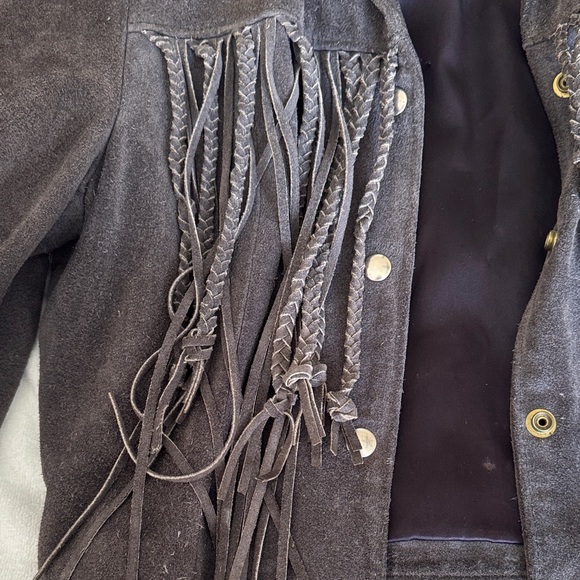 Vintage Fringe Suede Jacket - Black/Gray - Picture 4 of 8